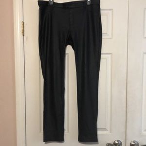 HUE black vegan leather straight leg pants with soft inside for comfort Size XL